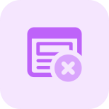 Remove content from the web browser with cross sign icon