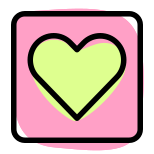 Heart shape in a square isolated on a white background icon