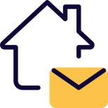 House mailbox parcel service isolated on a white background icon