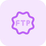 File transfer protocol badge sticker isolated on a white background icon