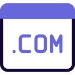 Dot com domain for sale under landing page template icon