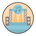 外部コンサート音楽祭フラティコン線色フラットアイコン icon