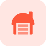 Multiple boxes storage in caddle shed storage warehouse facility icon