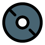 CD disc with the music files stored in a batch icon