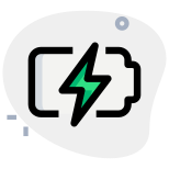 Phone charging indication logotype with bolt logotype icon