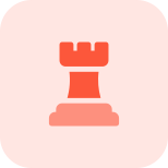 Chess castle piece isolated on a white background icon