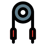 Audio amplification cable with both ways connection icon