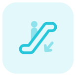 Escalator downwards direction for navigating around icon