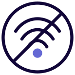 No wireless internet connectivity in a specific area icon