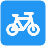 Bicycle lane sign on a road for safety of the pedestrian icon
