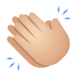 klatschende-Hände-helle-Hautfarbe icon