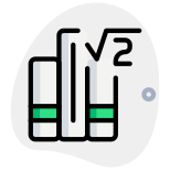 Library book stack on a quadratic equation and mathematics icon