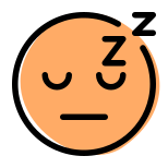 Sleeping emoticon with z alphabets surrounding around icon
