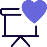 Favorite office lecture with heart shape on presentation icon