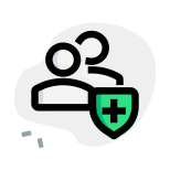 Web messenger with encryption technology shield layout icon