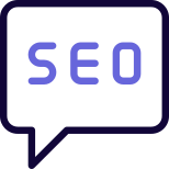 Seo chat and message conversation on chat bubble icon