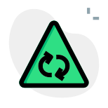 Roundabout with clockwise arrows on a triangular board icon