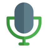 Microphone for audio amplification recording and for other purposes icon