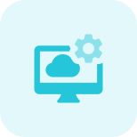 Cloud computing software setting on personal computer icon