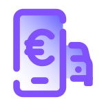 Taxi Mobile Payment Euro icon