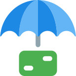 Financial protection within umbrella concept of insurance icon