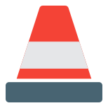 Traffic cone for road maintenance and other services for traffic department icon