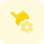 Finger touchscreen settings isolated on a white background icon