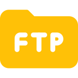 FTP file transfer folder isolated on a white background icon