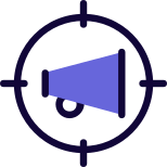 Targeting ads and announcement - bullhorn or megaphone icon