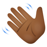손 흔들기-중간-어두운 피부색 icon