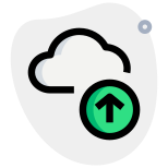 Content online uploaded on cloud drive system icon