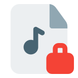 Lock music play file for personal use icon