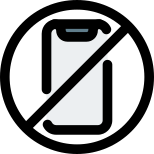 Smartphone prohibition sign logotype isolated on white background icon