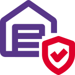 Secure sheild logotype on digital platform layout icon