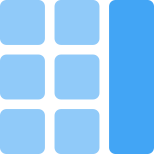 Net square grid with right content bar icon