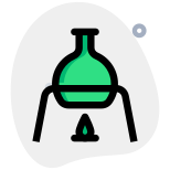 Round body flask on a burning test apparatus icon