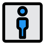 Toilet for men with male stickman logotype icon
