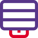 User interface split screen in a stripe pattern icon