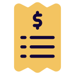 Billing of a restaurant expenses paid in cash icon