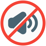 No sound or muting the loud sound for late night function icon