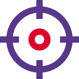 Aiming for a goal or any desired objective sign board icon