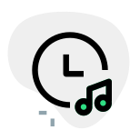 Music playback set with the timer layout icon