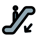 Escalator downwards direction for navigating around icon