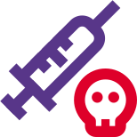 Lethal poisonous injection shot isolated on a white background icon