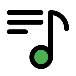 Songs and lyrics on the music application icon