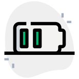 Phone medium battery power level indication isolated on a white background icon