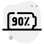 Ninty percent phone battery charging level layout icon