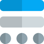 Double bar with round dimension drawing layout icon