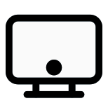 Flat design TV with a home button for settings icon