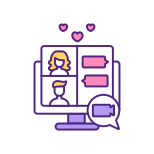 Relationship Building On Dating Website icon